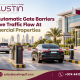 Automatic gate barrier controlling vehicle entry at a commercial property in Qatar