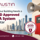QCDD approved PAVA system Qatar — Austin Security Services certified voice alarm installation